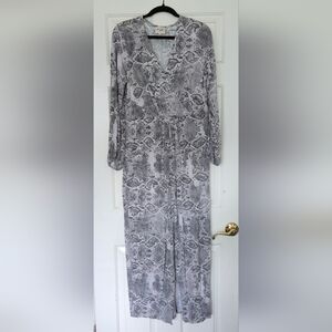 Haute Hippie Gray Snake Print Maxi Dress